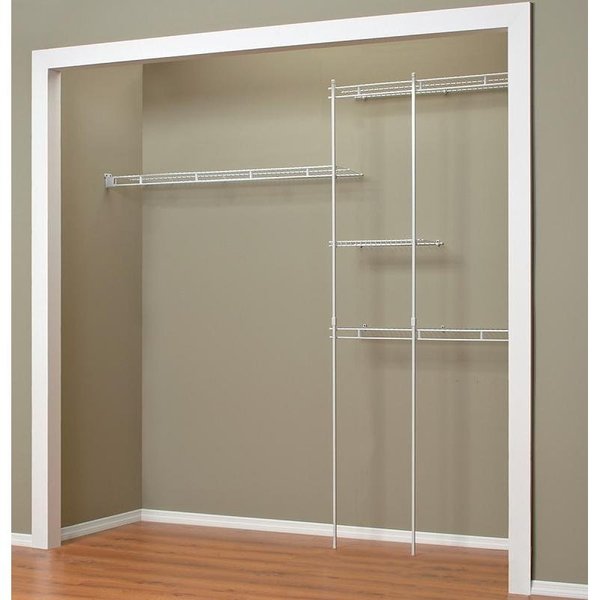 Closetmaid Closet Organizer Kit, Steel, White, VinylCoated 1628